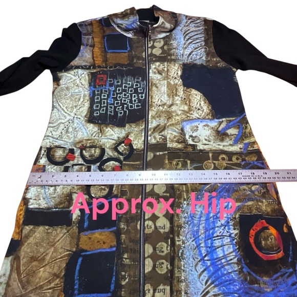 SIMPLY DOLCEZZA Cotton Full Zip Mock Turtleneck Long Sleeve Dress US Sz M - Picture 6 of 8